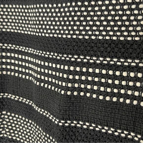 ANN TAYLOR Black and White Woven Striped Sleeveless A Line Polyamide Dress Sz 14 - Picture 4 of 7